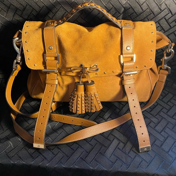 Mulberry Tassel Alexa Satchel in Sycamore Suede with Shiny Gold Tone Hardware - Picture 7 of 15